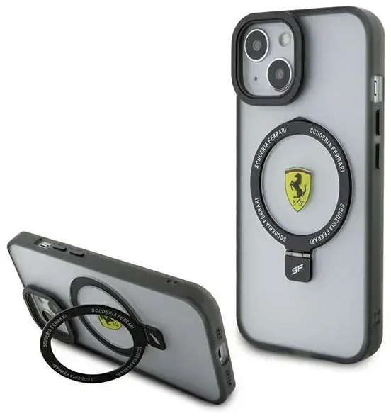 Ferrari FEHMP15SUSCAH iPhone 15 6.1" transparent hardcase Ring Stand 2023 Collection MagSafe
