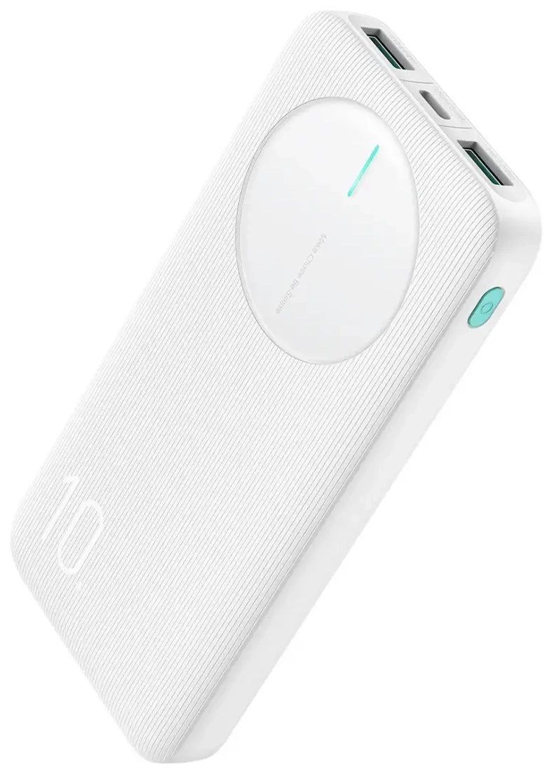 Joyroom JR-PBF12 ārējais akumulators (powerbank) | 10000 mAh | 12W | USB-A, USB-C | balts