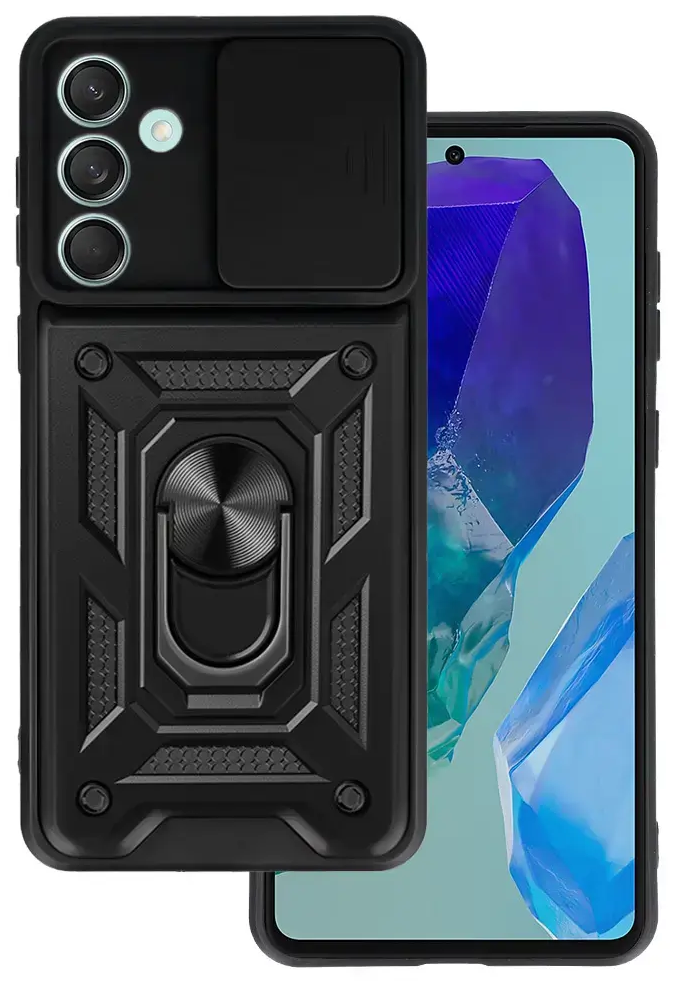 Slide Camera Armor Case for Samsung Galaxy M55 5G Black