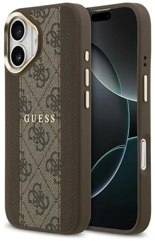 Case Guess 4G Stripe MagSafe for iPhone 17 brown