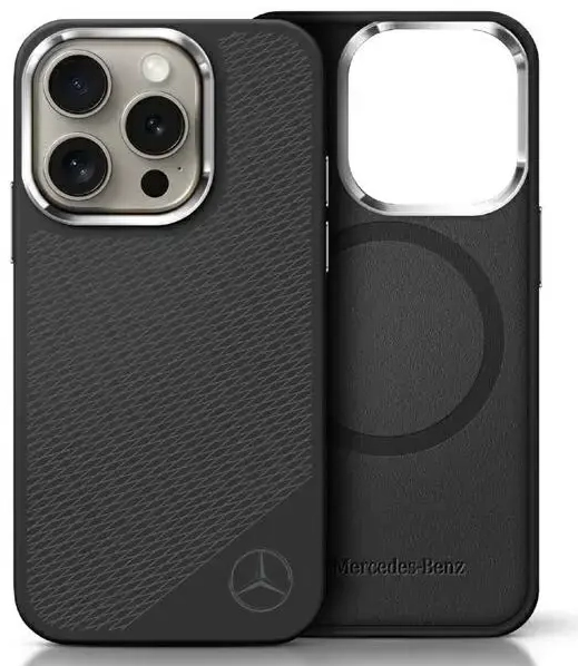 Mercedes MEHMP16X23SUGDK iPhone 16 Pro    Max 6.9" czarny|black hardcase Silicone Tonal Logo Wood Pattern MagSafe