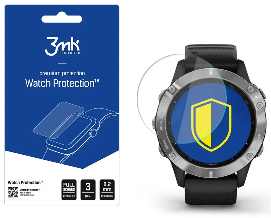 Garmin Fenix 6 - 3mk Watch Protection™ v. FlexibleGlass Lite screen protector