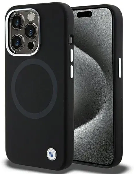 BMW BMHMP15LSILBK2 iPhone 15 Pro 6.1" czarny|black Signature Liquid Silicone MagSafe