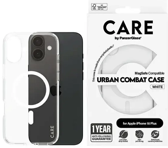 CARE by PanzerGlass Flagship Case iPhone 16 Plus 6.7" biały|white MagSafe 1339
