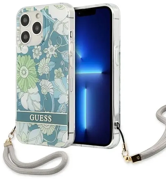 Guess GUHCP13LHFLSN iPhone 13 Pro | 13 6,1" zielony|green hardcase Flower Strap