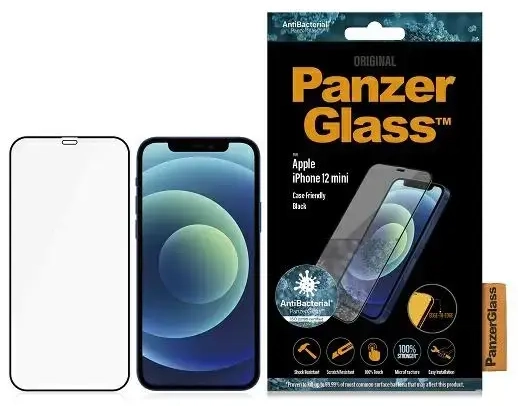 PanzerGlass E2E Super+ apsauginis stiklas telefonui iPhone 12 Mini juodas
