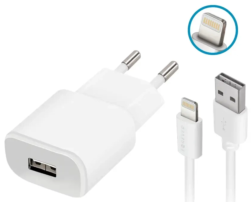Forever TC-01 tīkla lādētājs | 5W | USB-A | Lightning vads komplektā | balts