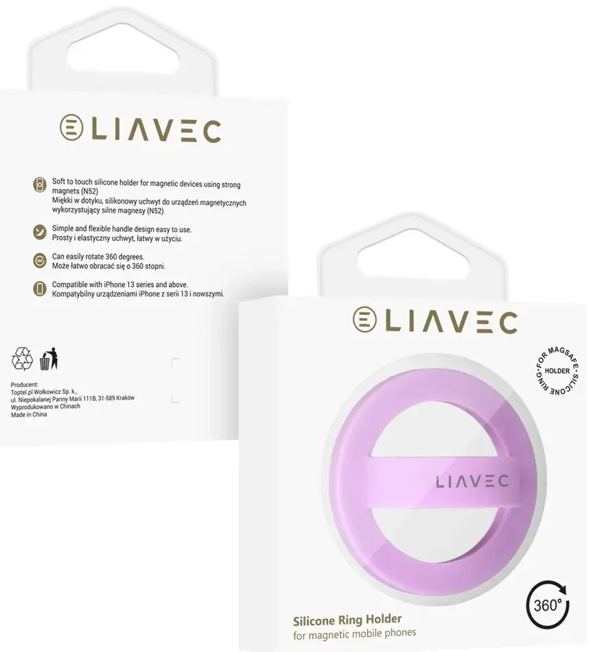 Liavec Ring Magsafe šviesiai violetinis