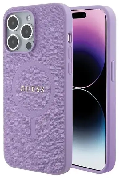 Guess GUHMP15XPSAHMCU iPhone 15 Pro Max 6.7" fioletowy|purple hardcase Saffiano MagSafe