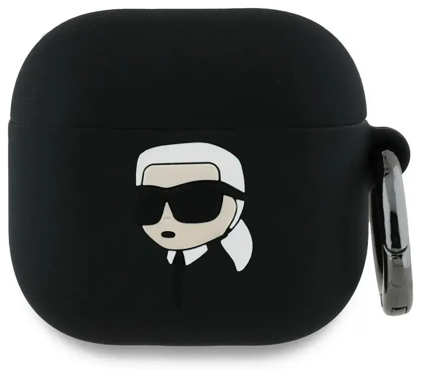 Karl Lagerfeld KLA4RUNIKK AirPods 4       cover czarny|black Silicone Karl Head 3D