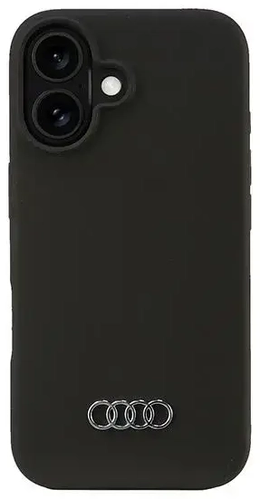 Audi Silicone Case iPhone 16 6.1" czarny|black hardcase AU-LSRIP16-Q3|D1-BK