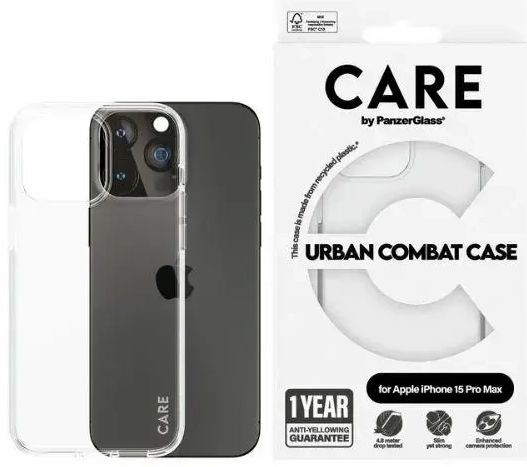 CARE by PanzerGlass Urban Combat Case iPhone 15 Pro Max 6,7"  przezroczysty|transparent 1424