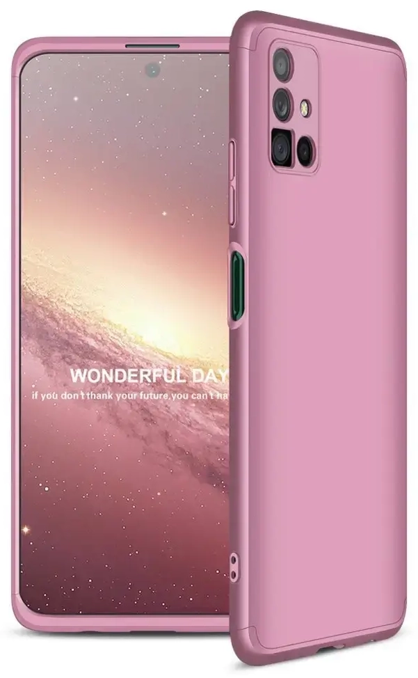 GKK 360 Protection Case Front and Back Case Full Body Cover Samsung Galaxy M51 pink