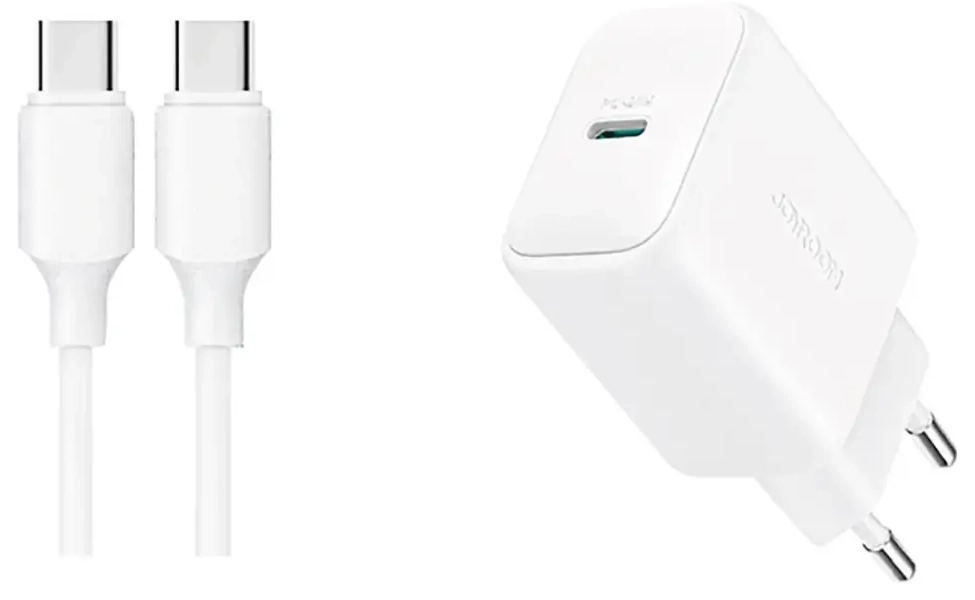 Зарядное устройство Joyroom JR-TCF20 | 20W | PD, QC | USB-C | с кабелем USB-C на USB-C в комплекте | белое
