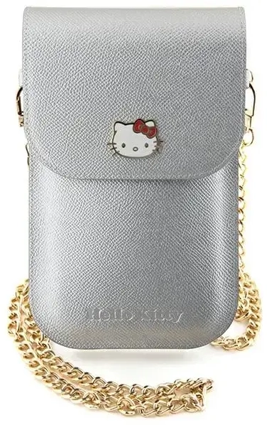 Hello Kitty Leather Metal Logo Chain bag - silver