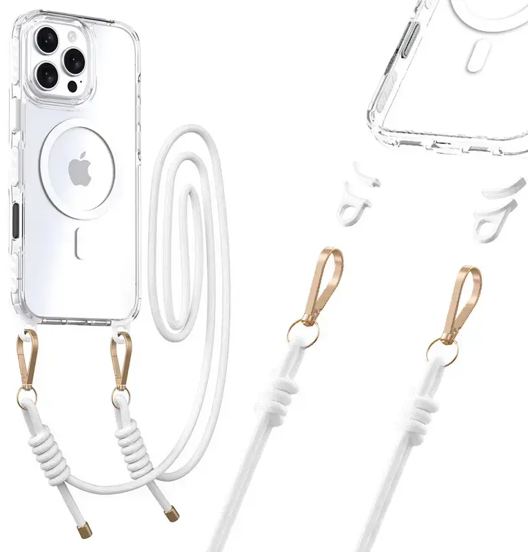Tel Protect Strap Clear maciņš telefonam iPhone 17 Air balts