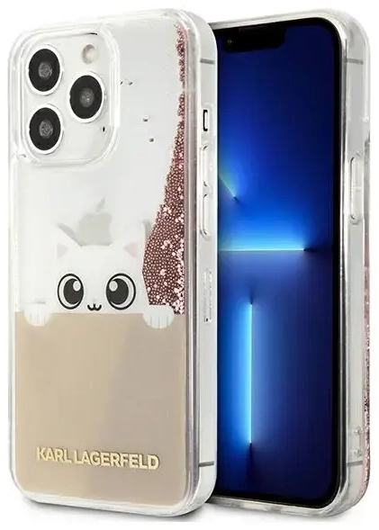 Karl Lagerfeld KLHCP13XPABGNU iPhone 13 Pro Max 6,7" różowy|pink hardcase PEEK A BOO Liquid Glitter