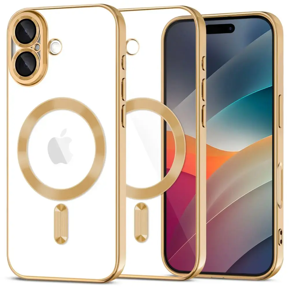 TECH-PROTECT MAGFLEX maciņš ar MagSafe atbalstu telefonam iPhone 17 shiny zelta