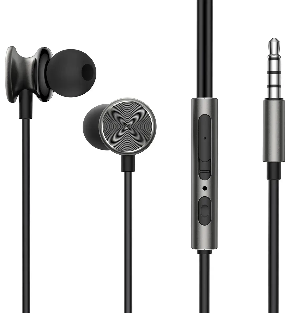 „Joyroom Wired Series JR-EW03“ laidinės įstatomos ausinės – tamsiai pilkos