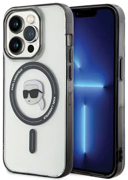 Karl Lagerfeld KLHMP15XHKHNOTK iPhone 15 Pro Max 6.7" transparent hardcase IML Karl`s Head MagSafe