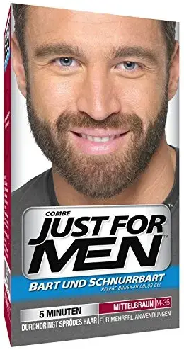 Just for Men Moustache & Beard Brush - in Colour - Medium Brown in Clear