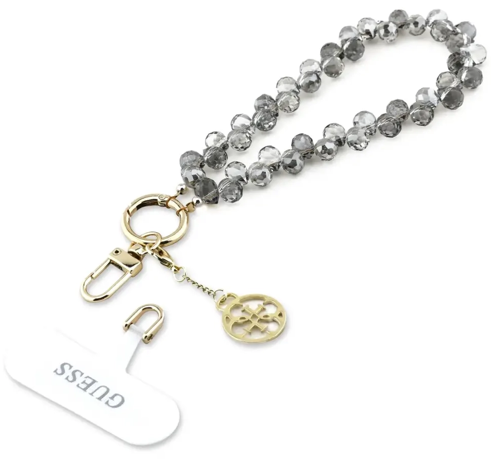 Guess Universal Wrist Strap Crystals 4G Charm Black