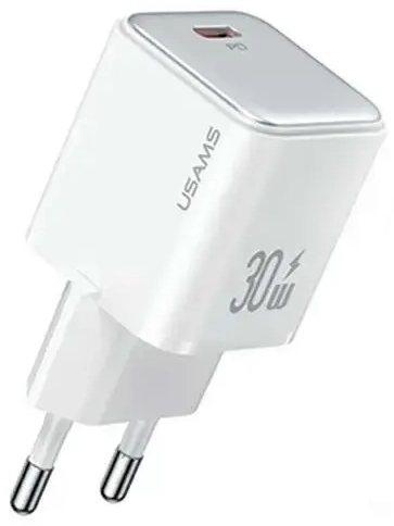 USAMS X-ron Series CC186TC02 tīkla lādētājs | 30W | PD3.0 | USB-C | balts