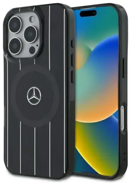 Mercedes MEHMP16L23HRSK iPhone 16 Pro  6.3" czarny|black hardcase MB Double Layer Crossed Lines MagSafe
