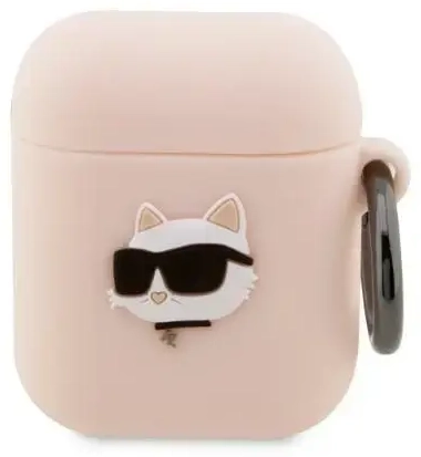 Karl Lagerfeld dėklas Airpods 1 | 2 KLA2RUNCHP, rožinis, 3D silikoninis NFT Karl