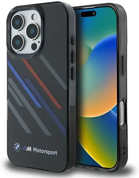 BMW BMHCP16L23HTRAK iPhone 16 Pro 6.3" czarny|black hardcase Motosport IML Random Stripes