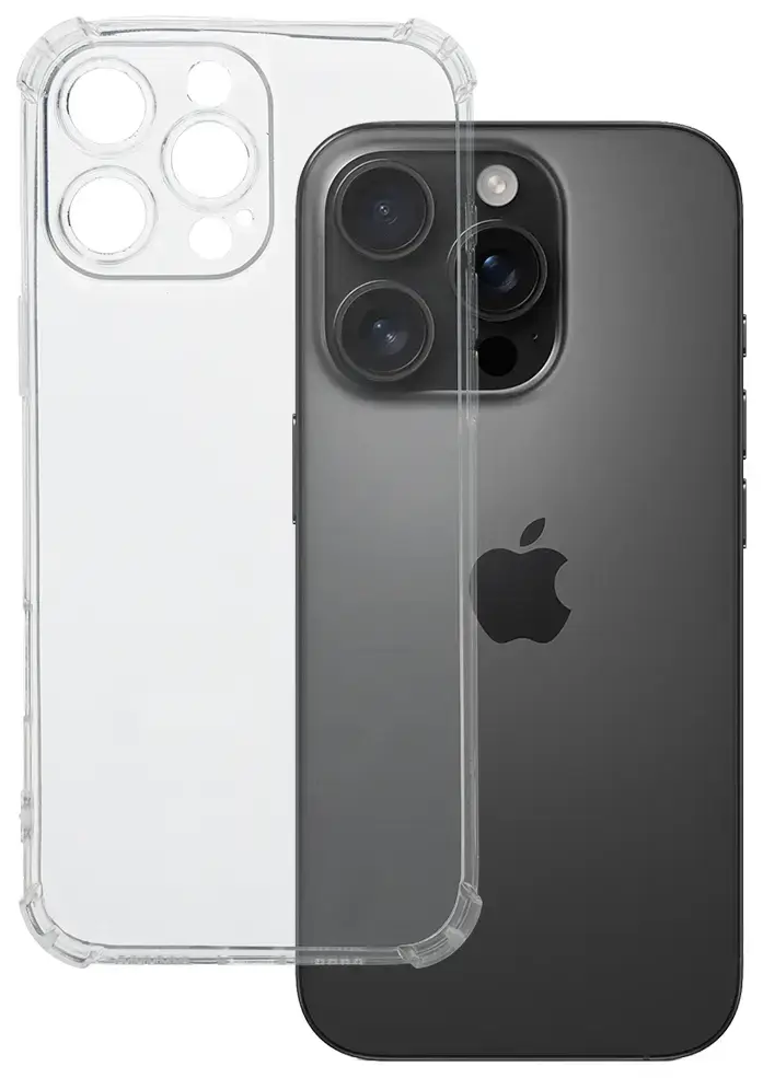 Clin Anti Shock 1.5mm telefono dėklas iPhone 16 Pro skaidrus