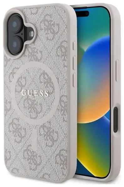 Guess GUHMP16SG4GFRP iPhone 16 6.1" różowy|pink hardcase 4G Ring Classic Logo MagSafe