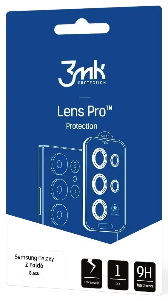 Tempered Glass for Camera Lens 3mk Lens Protection Pro Black for Samsung Galaxy Z Fold 6