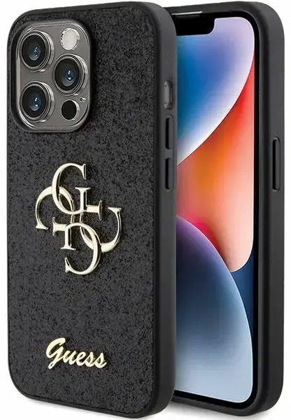 Guess GUHCP15XHG4SGK Apple iPhone 15 Pro Max 6.7" black hardcase Glitter Script Big 4G