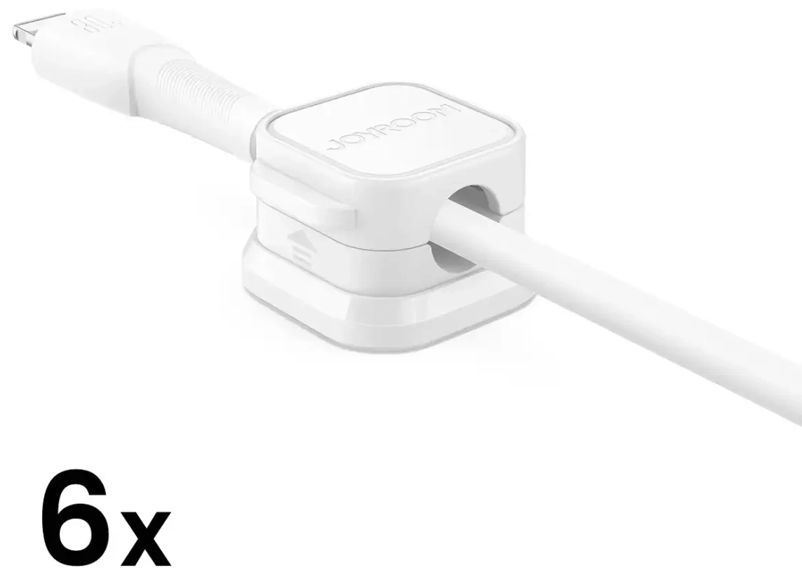 Joyroom JR-ZS368 magnetic cable organizer - white (6 pcs.)