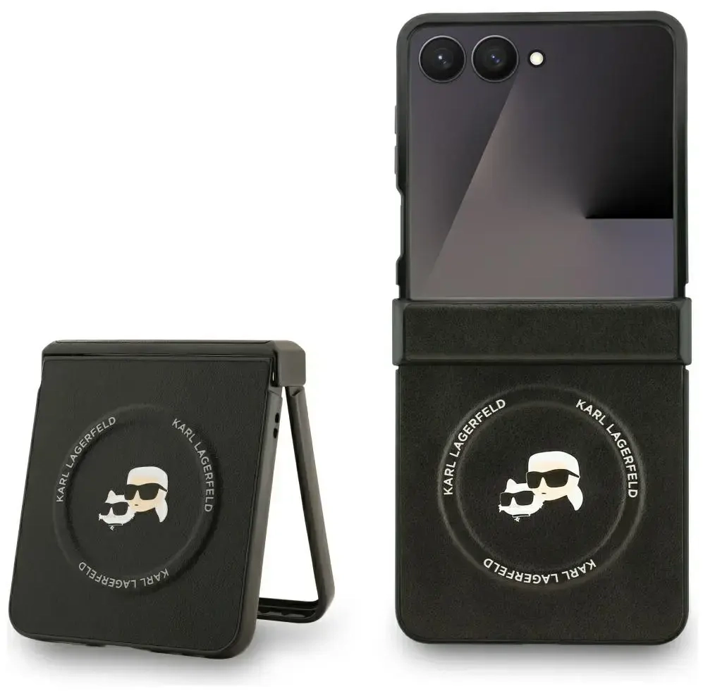 Karl Lagerfeld Karl&Choupette Pins MagSafe Case for Samsung Galaxy Z Flip7 Black