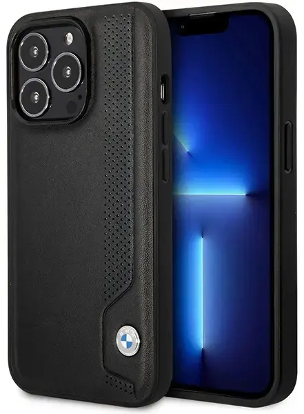 Etui BMW BMHCP14X22RBDK iPhone 14 Pro Max 6,7" czarny|black hardcase Leather Blue Dots