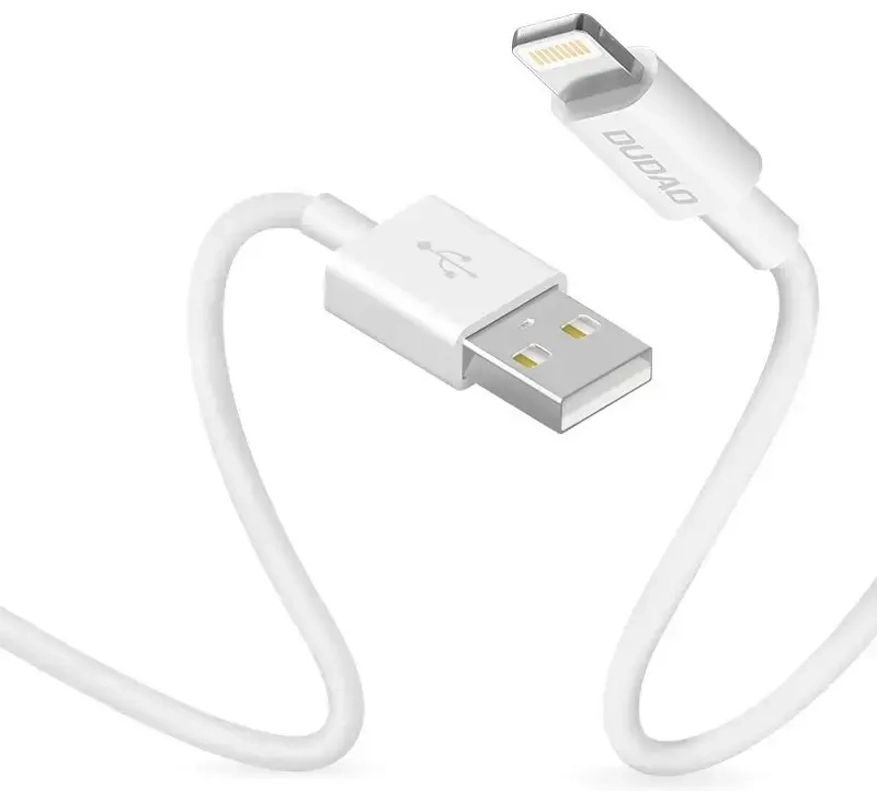 Dudao L1L duomenų perdavimo ir įkrovimo laidas | USB-A į „Lightning“ | 15W | 1m | baltas