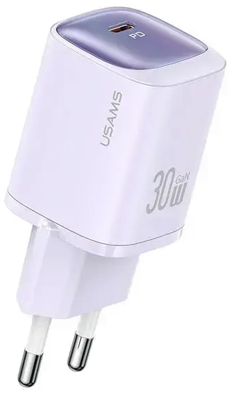 USAMS CC251 tīkla lādētājs | 30W | GaN | USB-C | violets