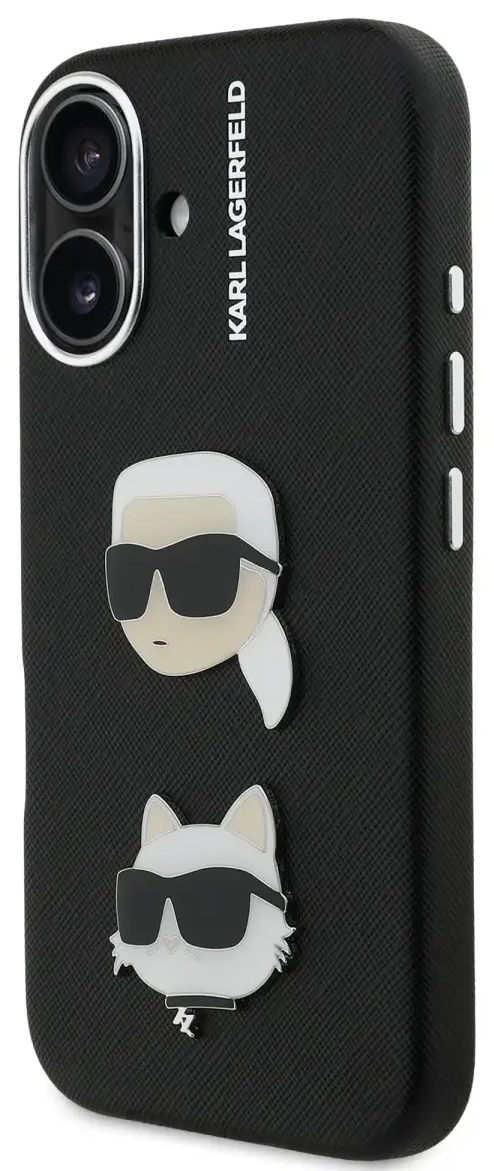 Karl Lagerfeld must telefoniümbris Apple iPhone 16 jaoks