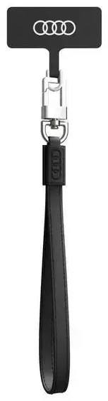 Audi uniwersalna smycz do telefonu 28cm 10mm Leather czarny|black AU-HSLSL-GT|D1-BK