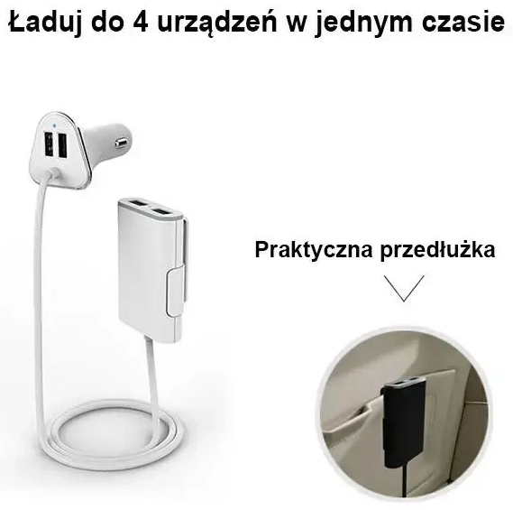 Awei C-400 automašīnas lādētājs | 36W | USB-A | ar USB-A vadu komplektā | balts