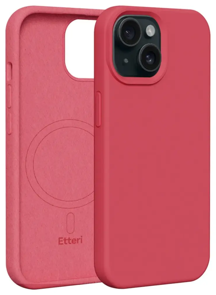 Etteri Silicone telefono dėklas su MagSafe palaikymu iPhone 13 rožinis