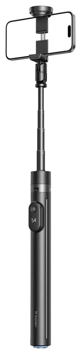 Selfie stick Wozinsky WRZP1 with automatically extendable legs, tripod function, 1.7m - black