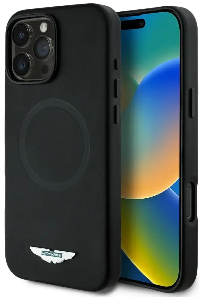 Case Aston Martin HC FW Logo to iPhone  16 Pro Max MagSafe black
