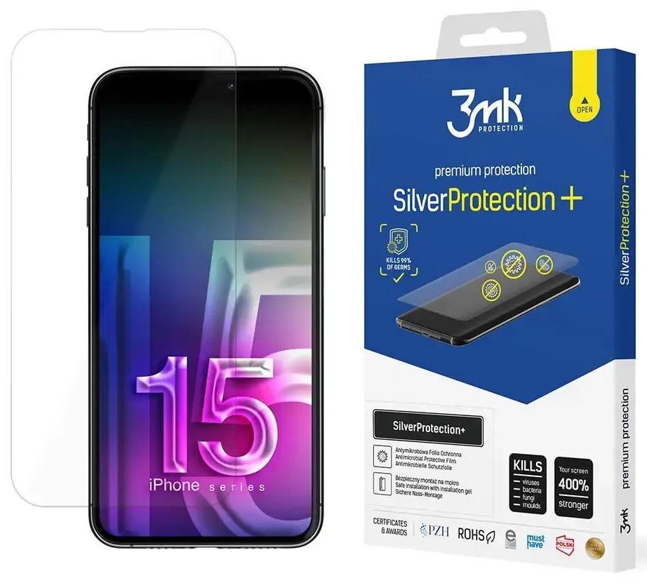 3mk SilverProtection+ aizsargplēve telefona ekrānam iPhone 15 Pro Max