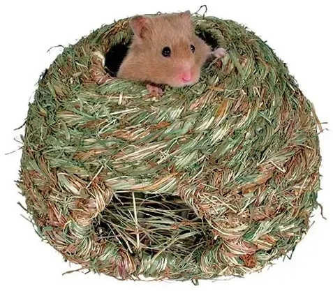 Priedas graužikams : Trixie Grass Nest, šiaudinis namelis, 16 cm