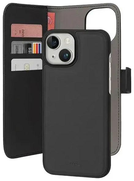 Puro Wallet Detachable iPhone 15 Plus 6.7" 2w1 czarny|black PUIPC1567BOOKC3BLK