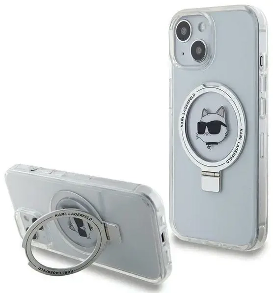 Karl Lagerfeld KLHMP15MHMRSCHH iPhone 15 Plus | 14 Plus 6.7" biały|white hardcase Ring Stand Choupette Head MagSafe