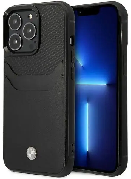 Etui BMW BMHCP14X22RSEPK iPhone 14 Pro Max 6,7" czarny|black Leather Card Slot